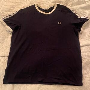 Fred Perry Dark Blue T-Shirt with White Trim